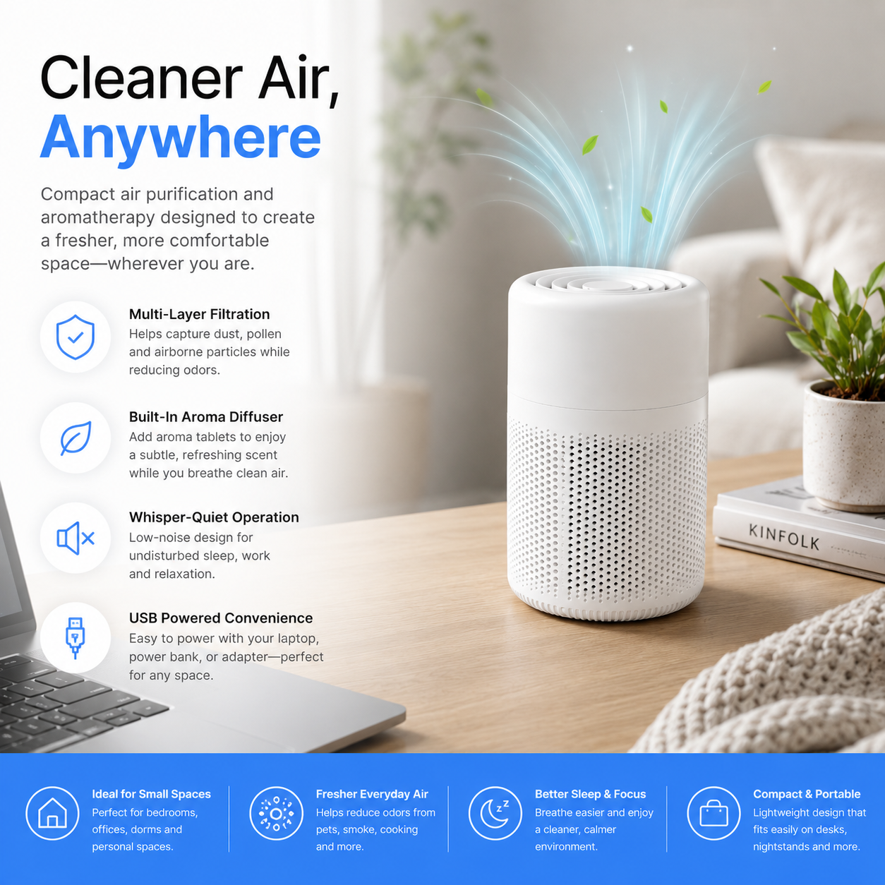 Aera – Compact Air Purifier & Aroma Diffuser