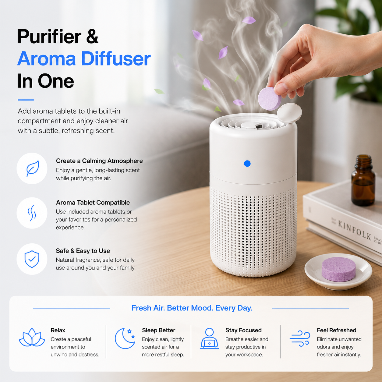 Aera – Compact Air Purifier & Aroma Diffuser